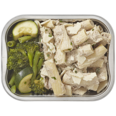 Huismerk Pasta met tonijn en gestoomde groente